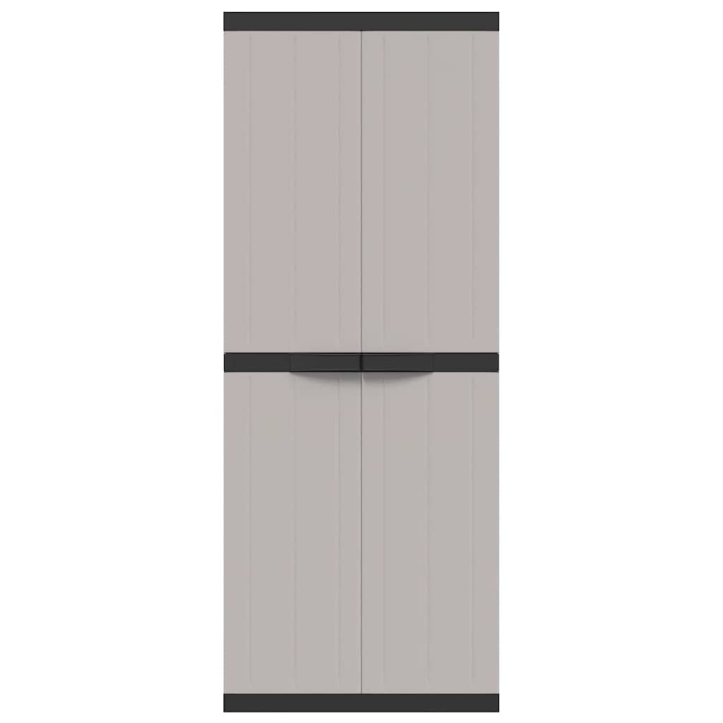 Outdoor Storage Cabinet Grey and Black 65x37x165 cm PP