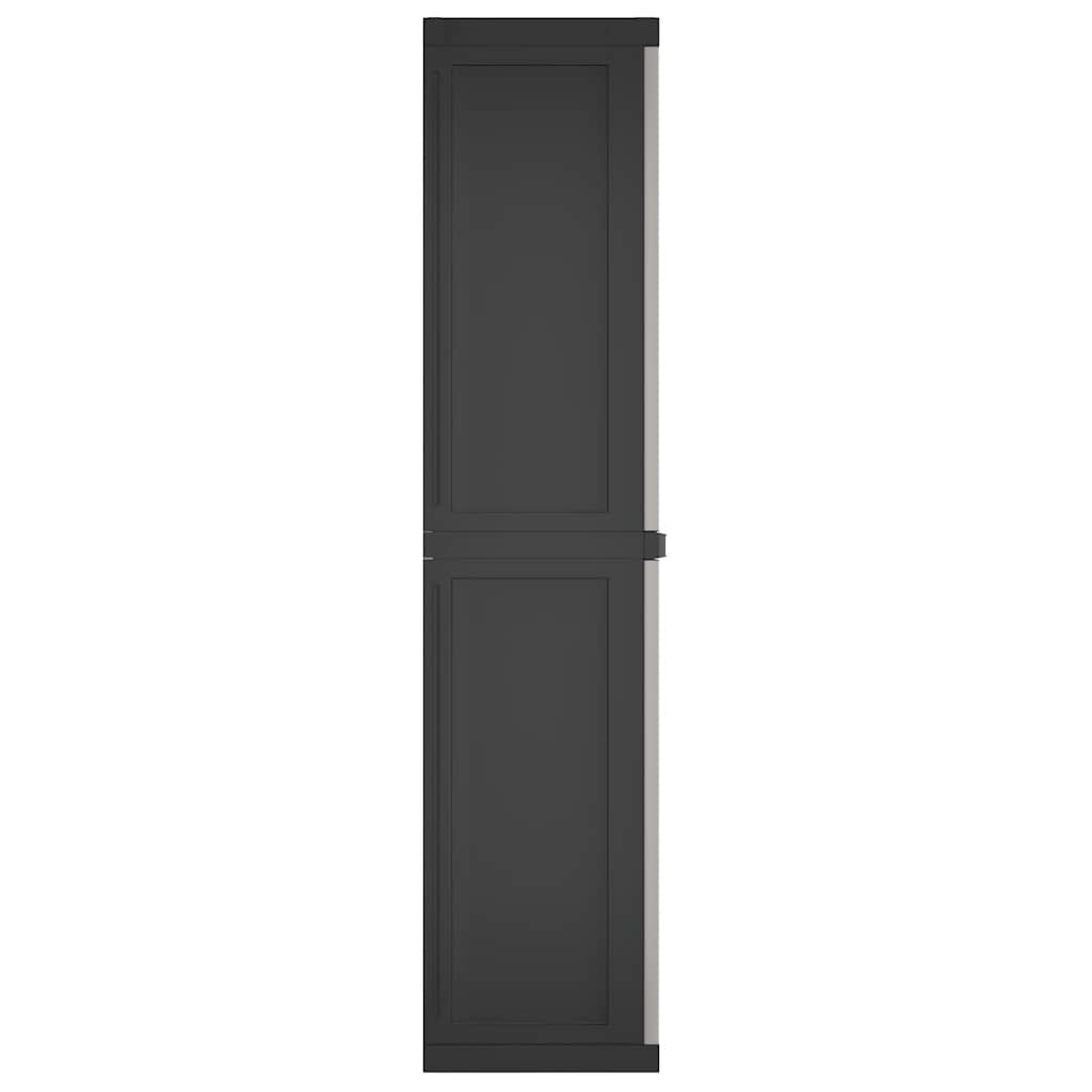 Outdoor Storage Cabinet Grey and Black 65x37x165 cm PP
