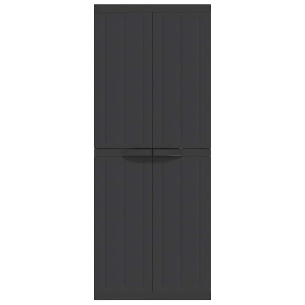 Outdoor Storage Cabinet Black 65x37x165 cm PP