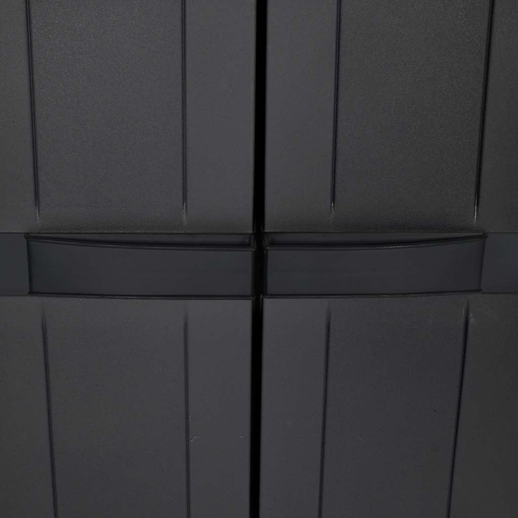 Outdoor Storage Cabinet Black 65x37x165 cm PP