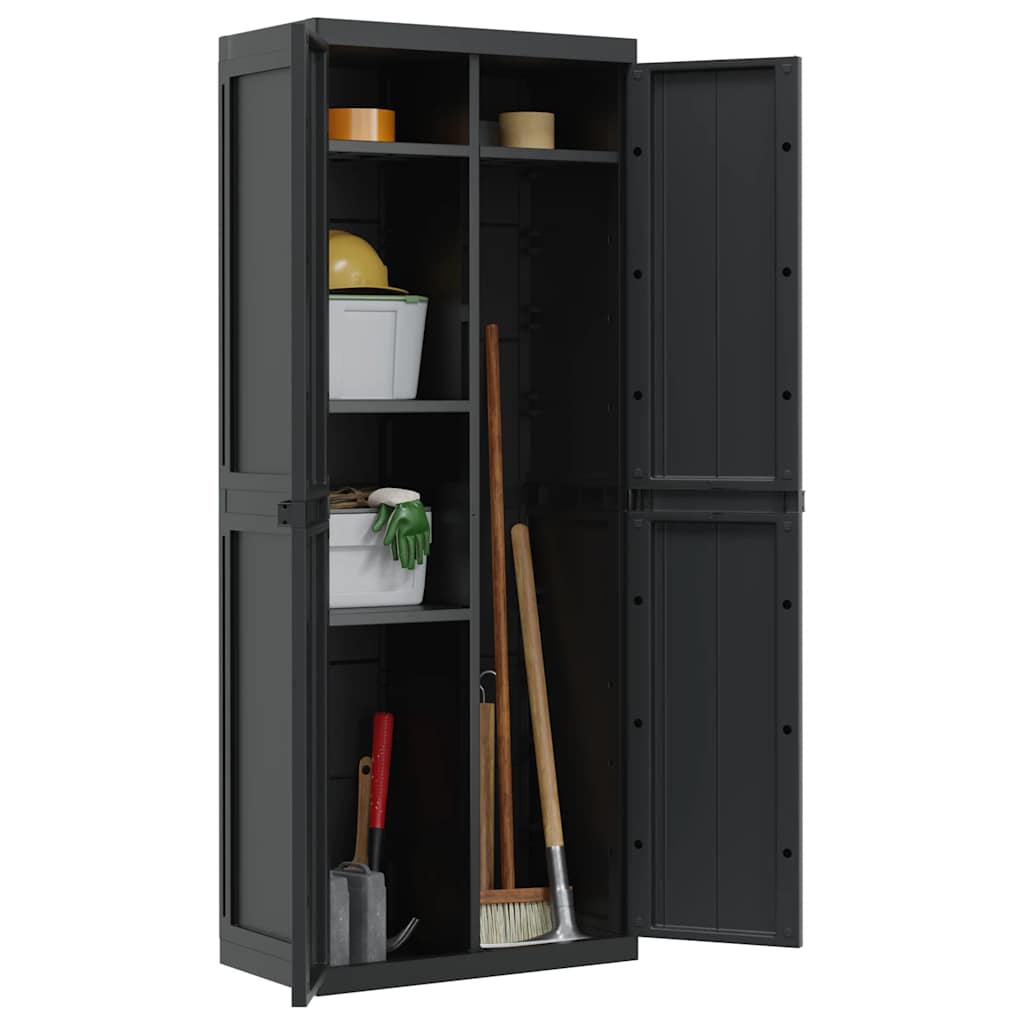 Outdoor Storage Cabinet Black 65x37x165 cm PP