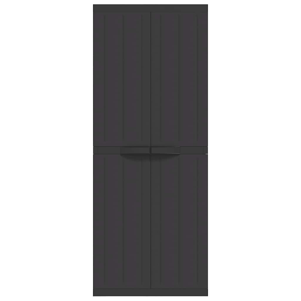 Outdoor Storage Cabinet Black 65x37x165 cm PP
