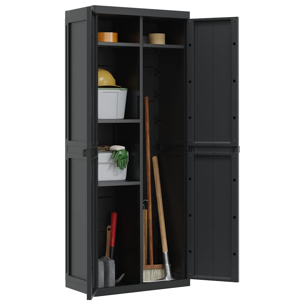 Outdoor Storage Cabinet Black 65x37x165 cm PP