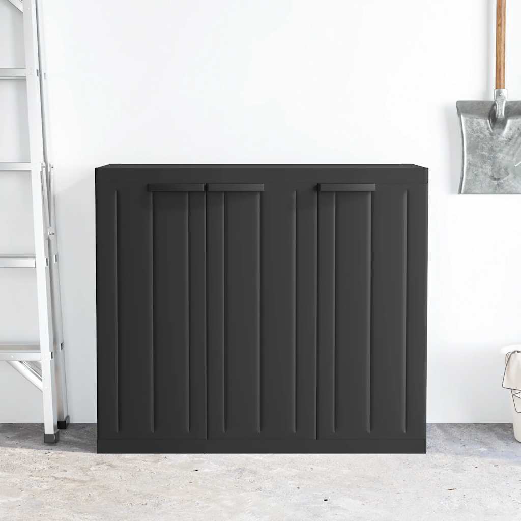Outdoor Storage Cabinet Black 97x37x85 cm PP