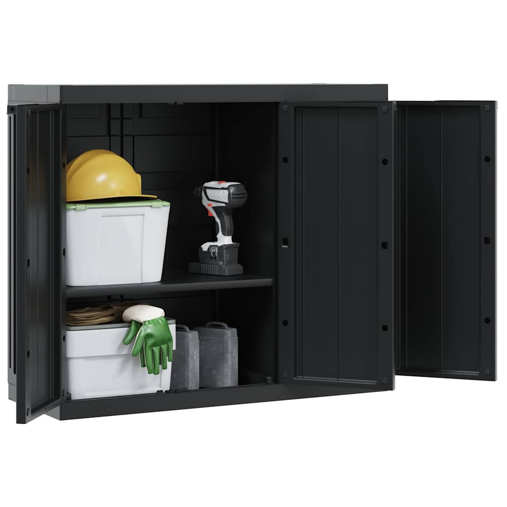 Outdoor Storage Cabinet Black 97x37x85 cm PP