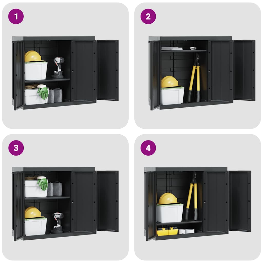 Outdoor Storage Cabinet Black 97x37x85 cm PP