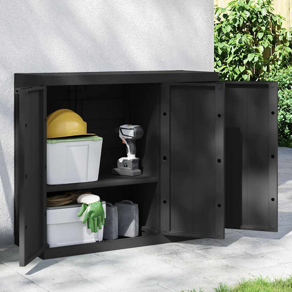 Outdoor Storage Cabinet Black 97x37x85 cm PP