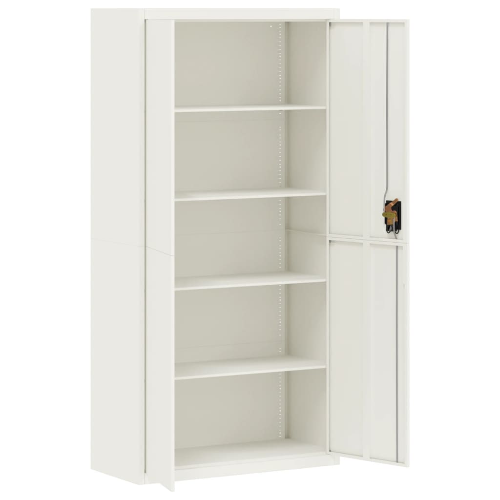 File Cabinet White 90x40x180 cm Steel