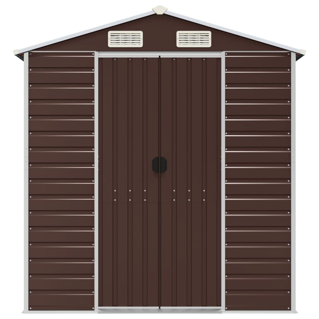 Garden Shed Brown 191x215x198 cm Galvanised Steel