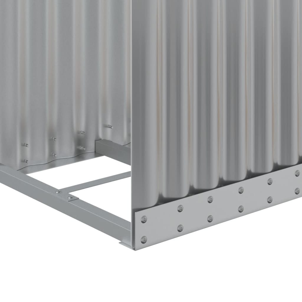 Log Holder Light Grey 40x45x100 cm Galvanised Steel