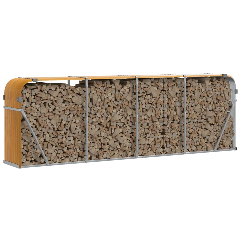 Log Holder Wood Look 300x45x100 cm Galvanised Steel