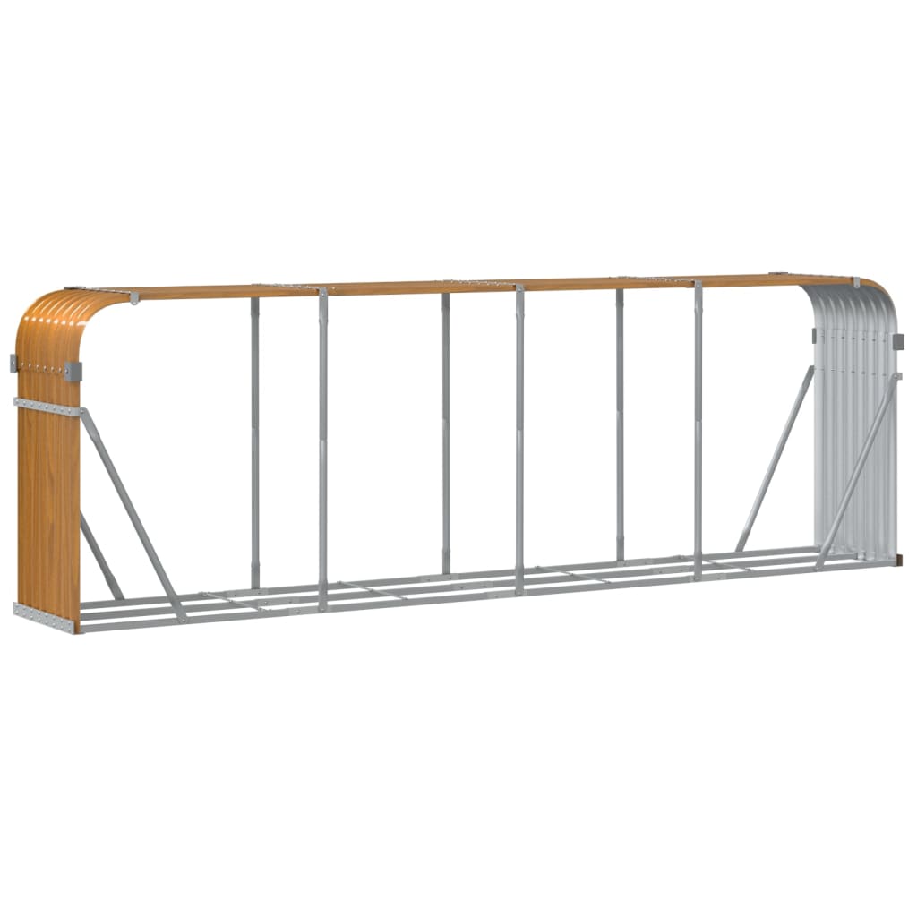 Log Holder Wood Look 300x45x100 cm Galvanised Steel