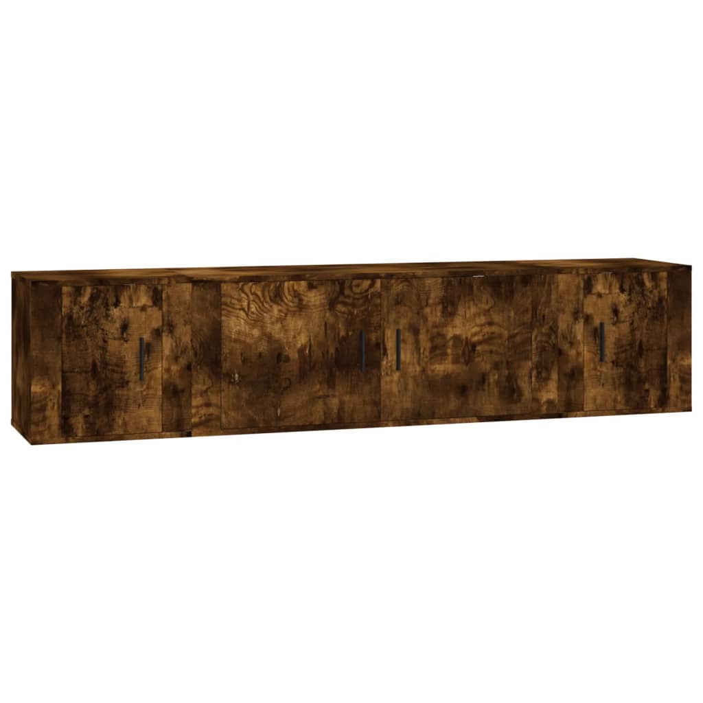 3 Piece TV Cabinet Set Smoked Oak Engineered Wood