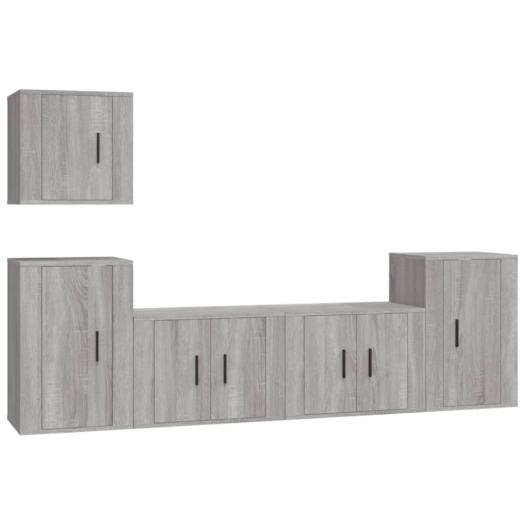 5 Piece TV Cabinet Set Grey Sonoma Engineered Wood