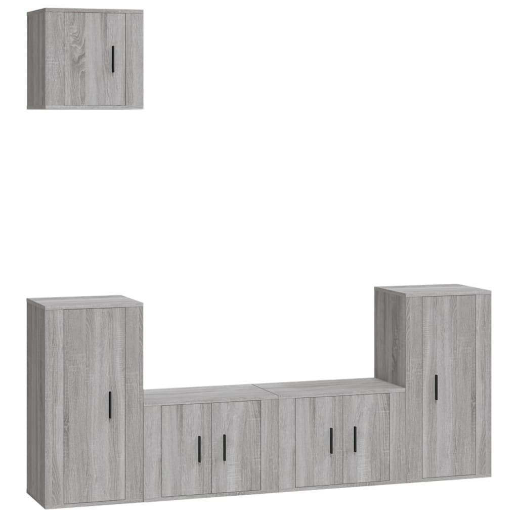 5 Piece TV Cabinet Set Grey Sonoma Engineered Wood