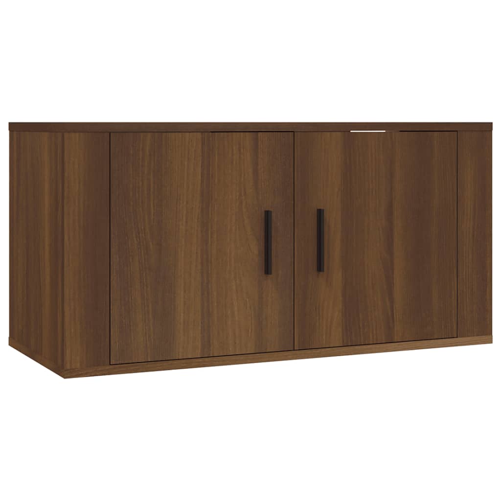4 Piece TV Cabinet Set Brown Oak Engineered Wood