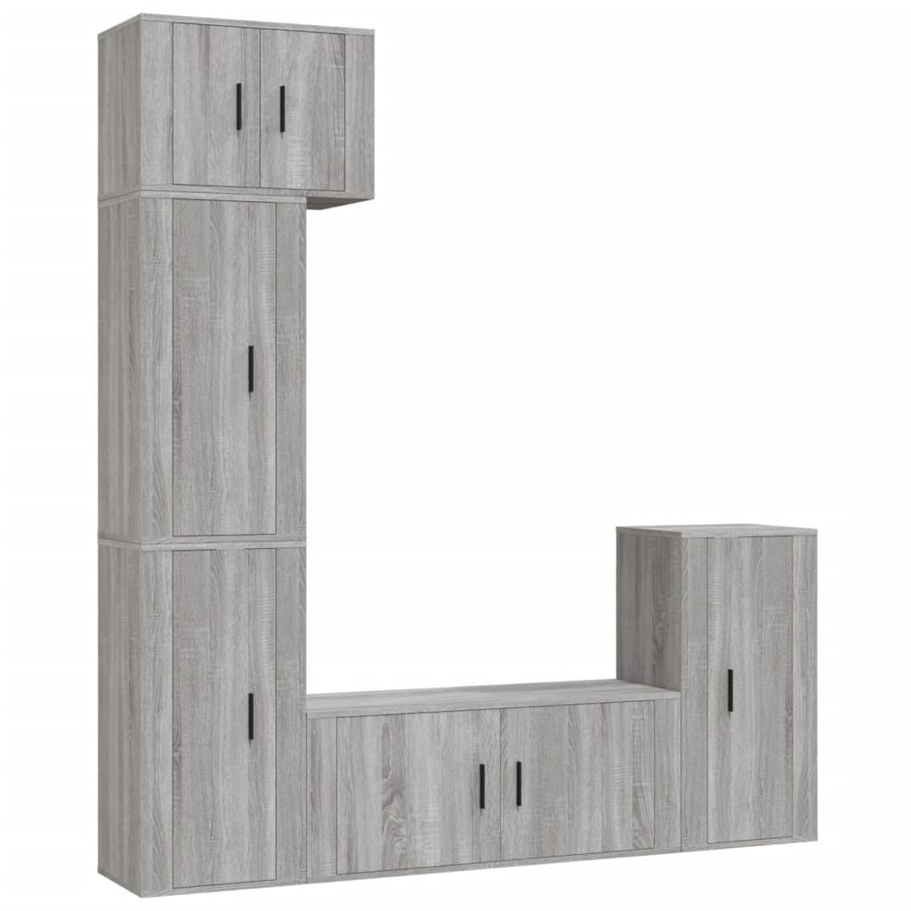 5 Piece TV Cabinet Set Grey Sonoma Engineered Wood