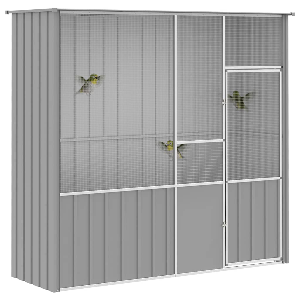 Bird Cage Grey 215x78x200 cm Galvanised Steel