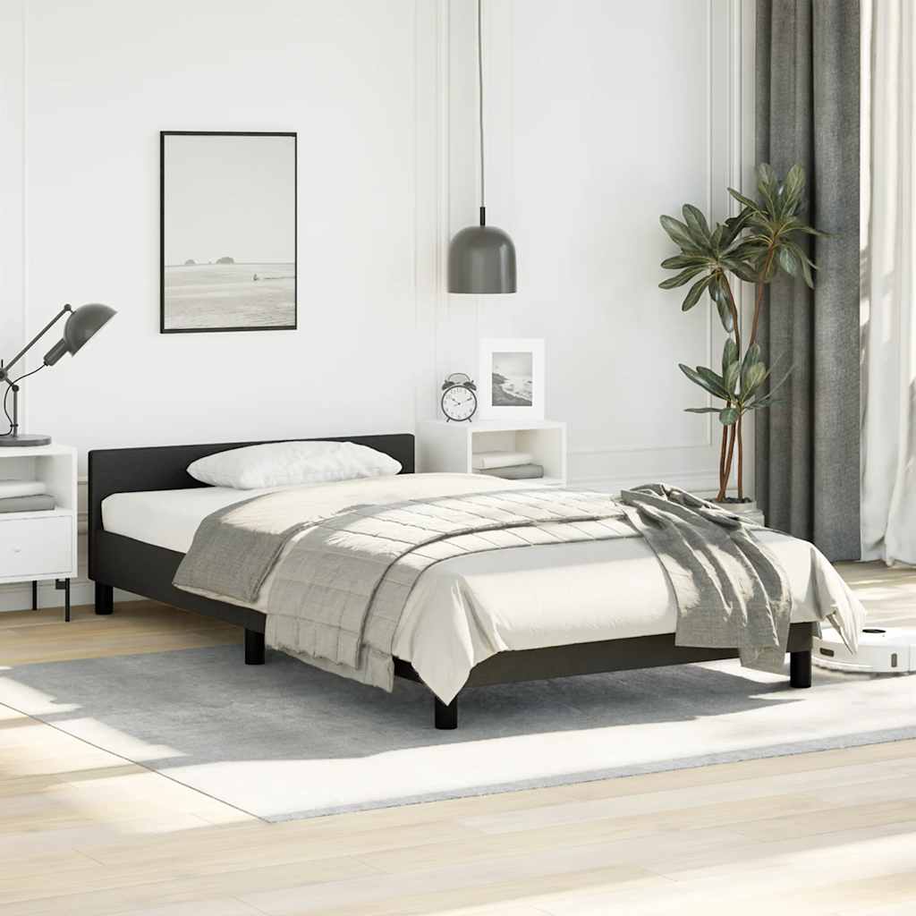 Bed Frame without Mattress Black King Single Size Faux Leather