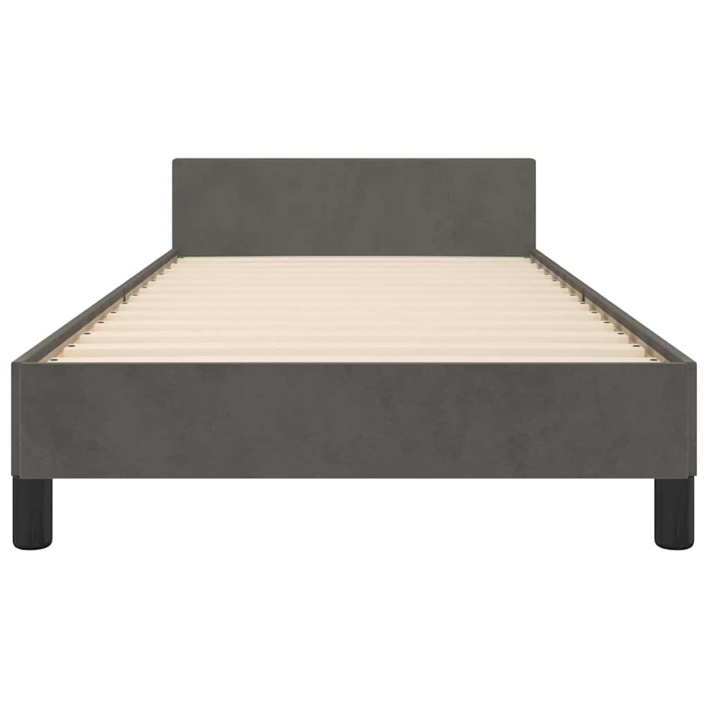 Bed Frame without Mattress Dark Grey King Single Size Velvet
