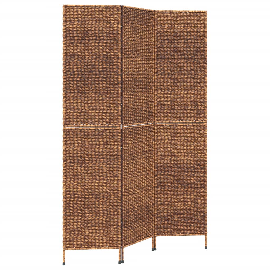 Room Divider 3-Panel Brown 122x180 cm Water Hyacinth