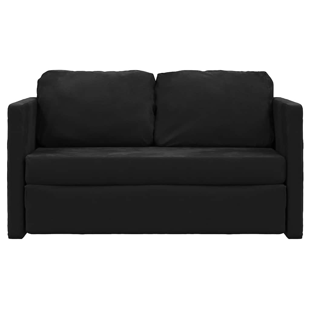 Floor Sofa Bed 2-in-1 Black 122x204x55 cm Velvet