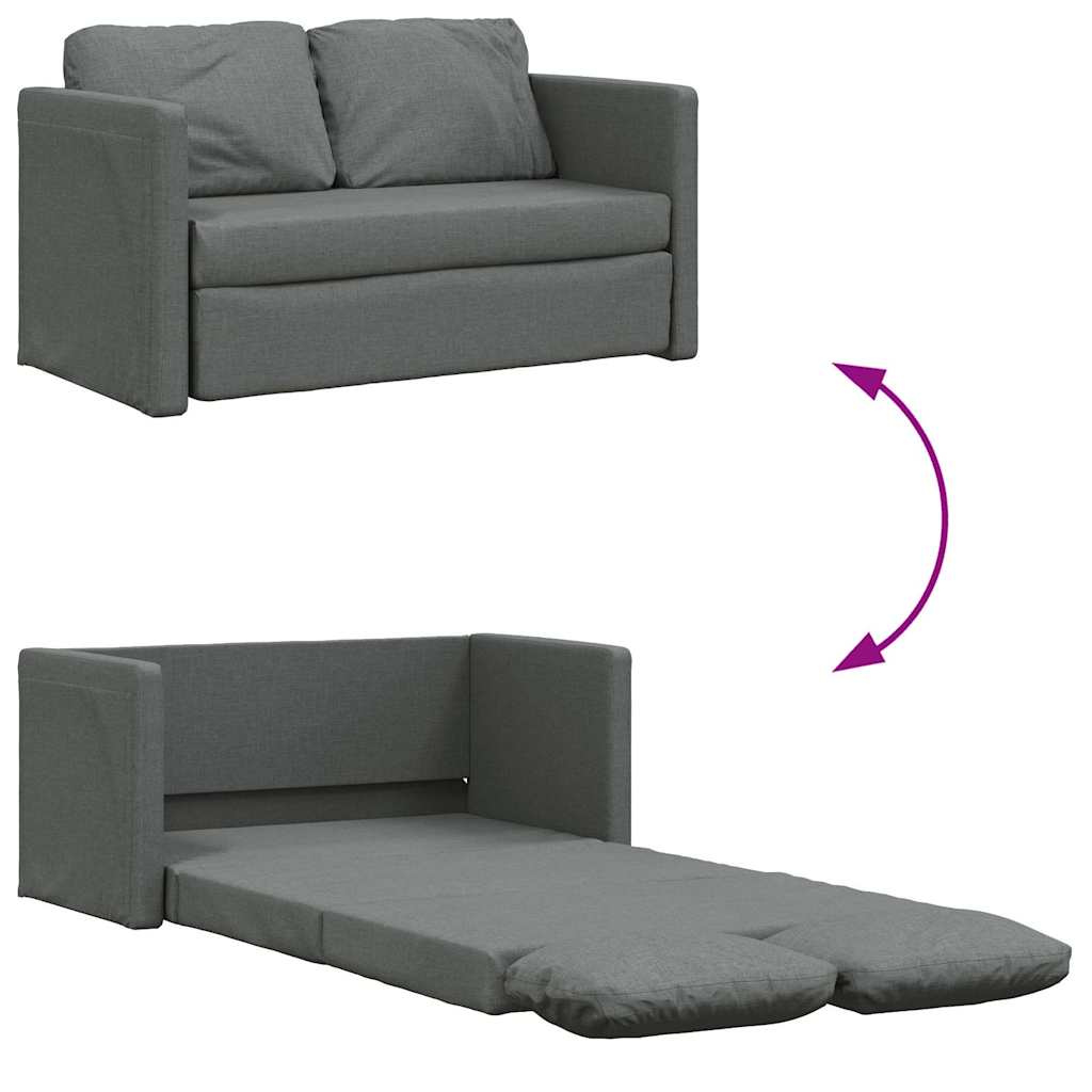 Floor Sofa Bed 2-in-1 Dark Grey 112x174x55 cm Fabric