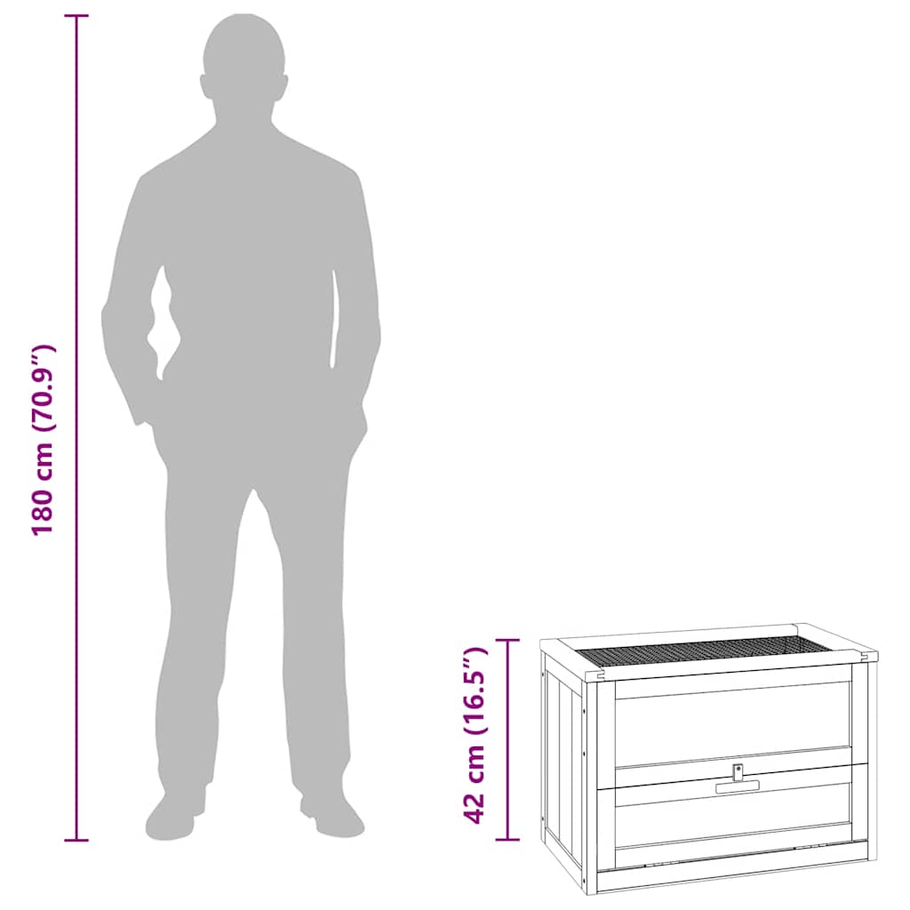 Hamster Cage 60x35.5x42 cm Solid Wood Fir
