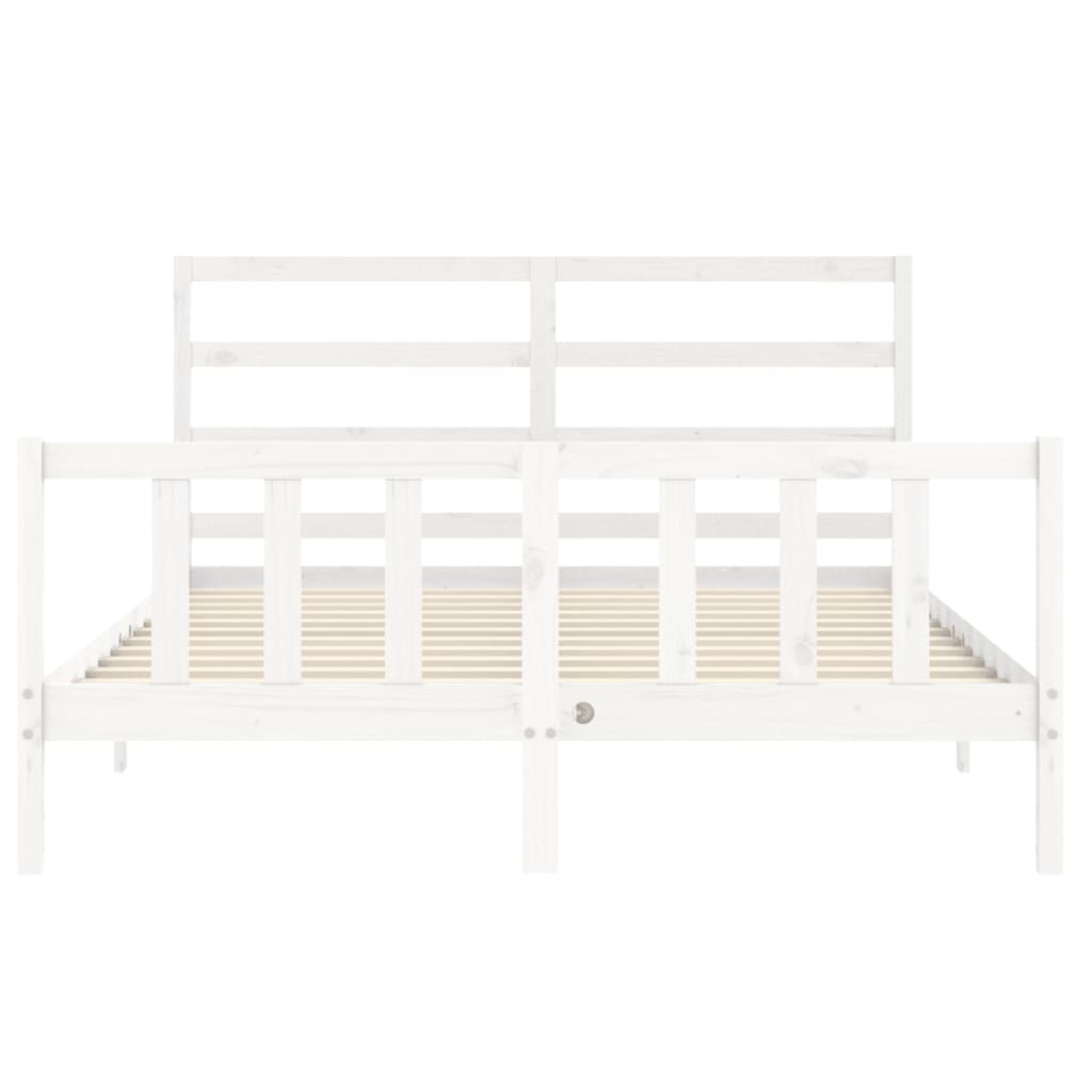Bed Frame without Mattress White 150x200 cm Solid Wood Pine