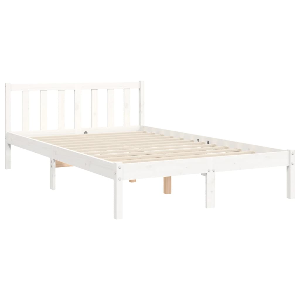 Bed Frame without Mattress White 150x200 cm Solid Wood Pine