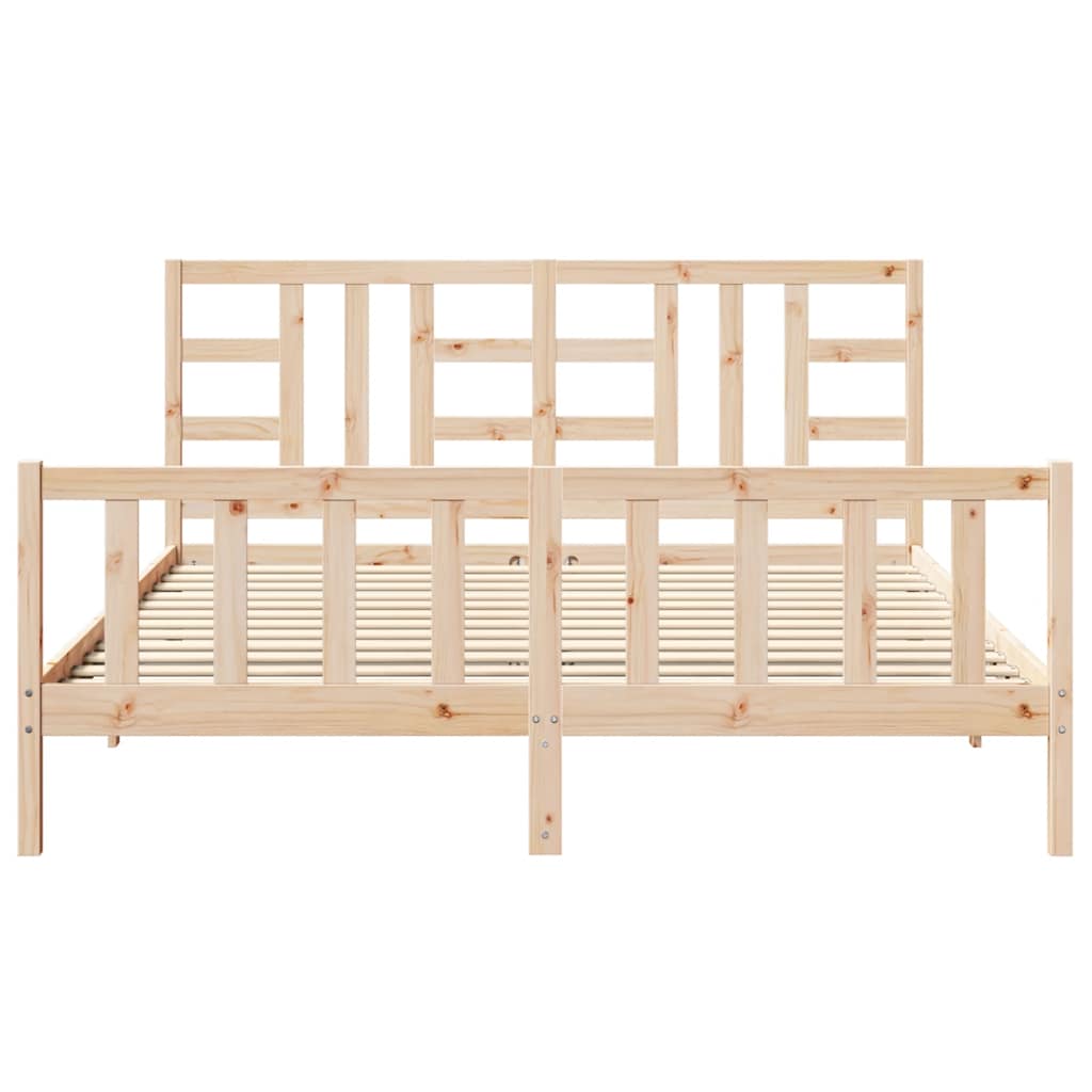 Bed Frame without Mattress 183x203 cm King Solid Wood Pine