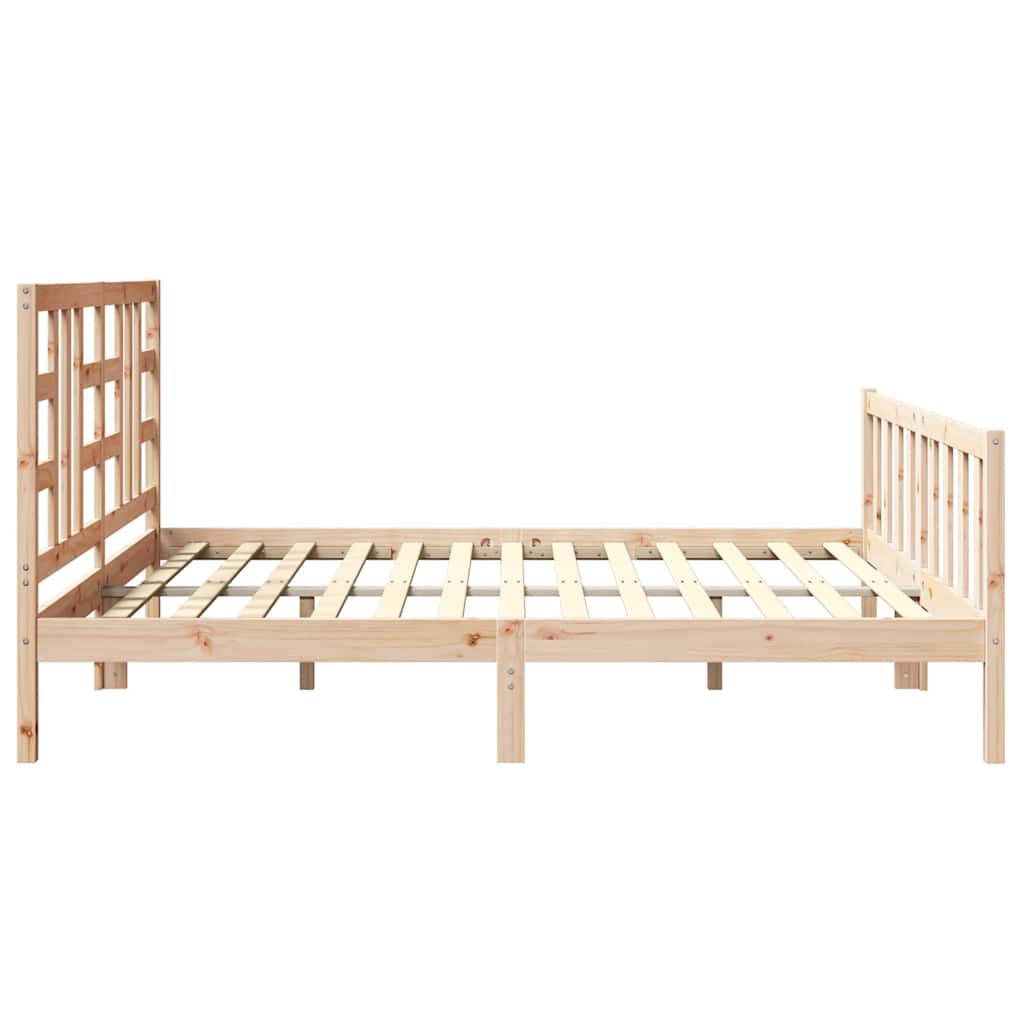 Bed Frame without Mattress 183x203 cm King Solid Wood Pine