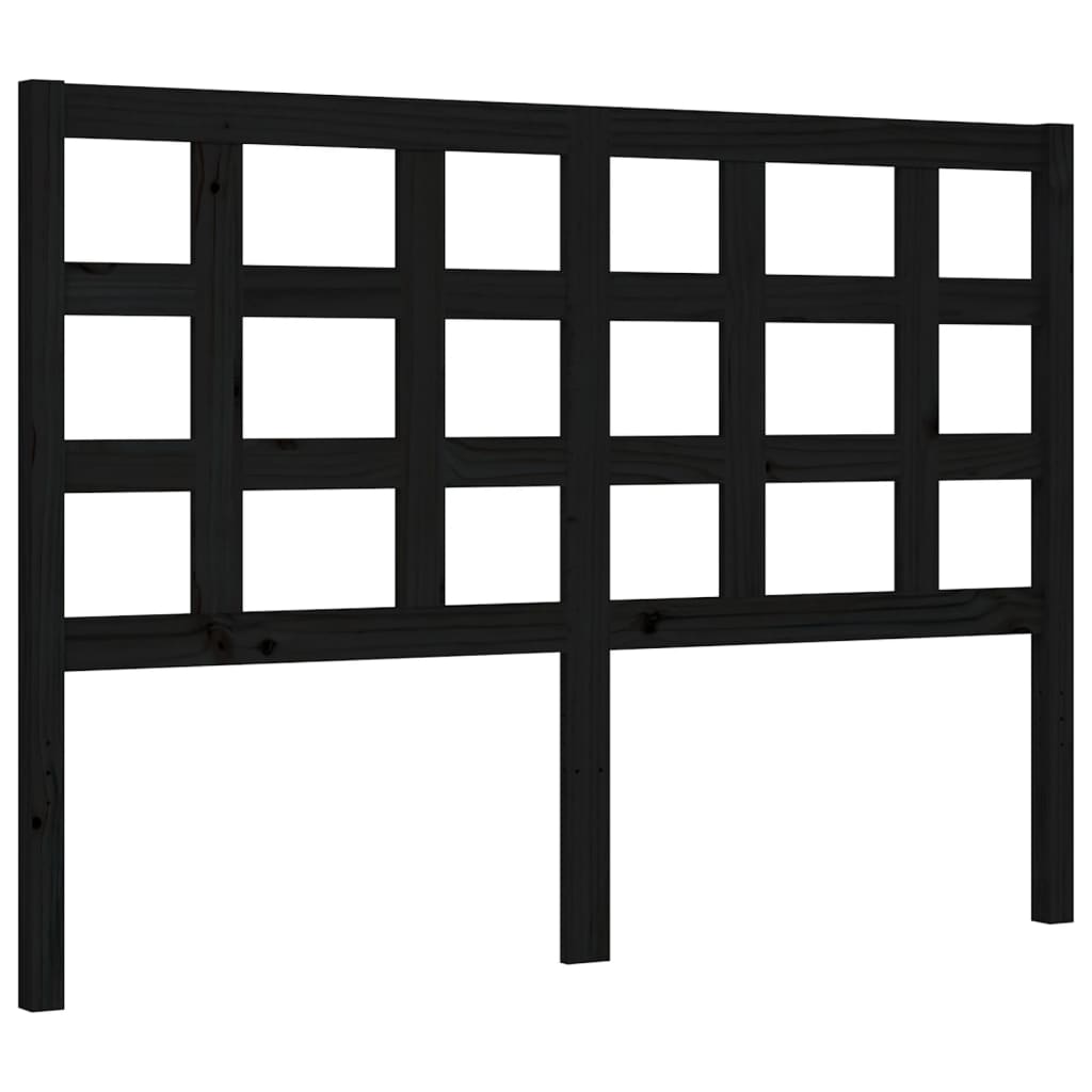 Bed Frame without Mattress Black 135x190 cm Solid Wood Pine