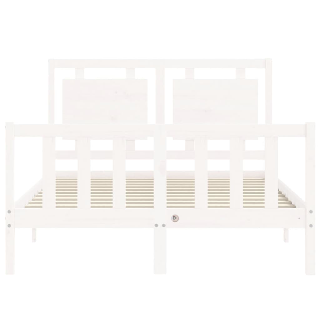 Bed Frame without Mattress White 135x190 cm Solid Wood Pine