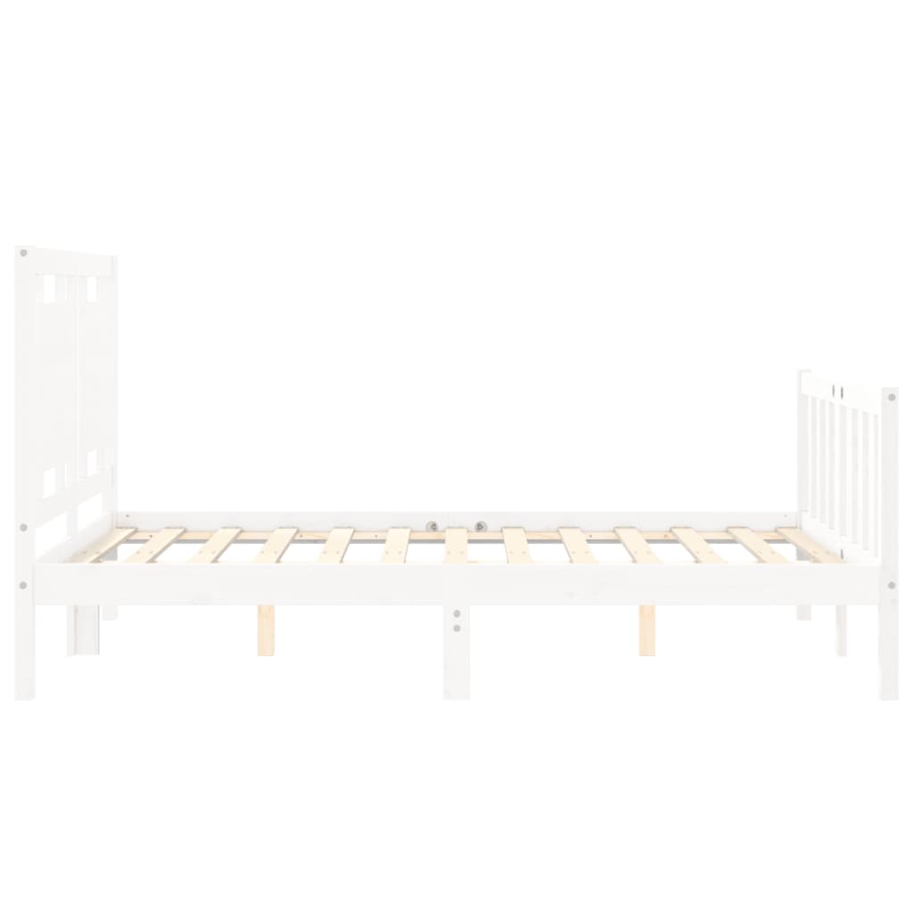 Bed Frame without Mattress White 135x190 cm Solid Wood Pine