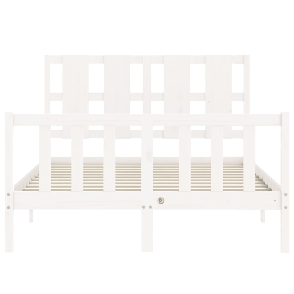 Bed Frame without Mattress White 135x190 cm Solid Wood Pine
