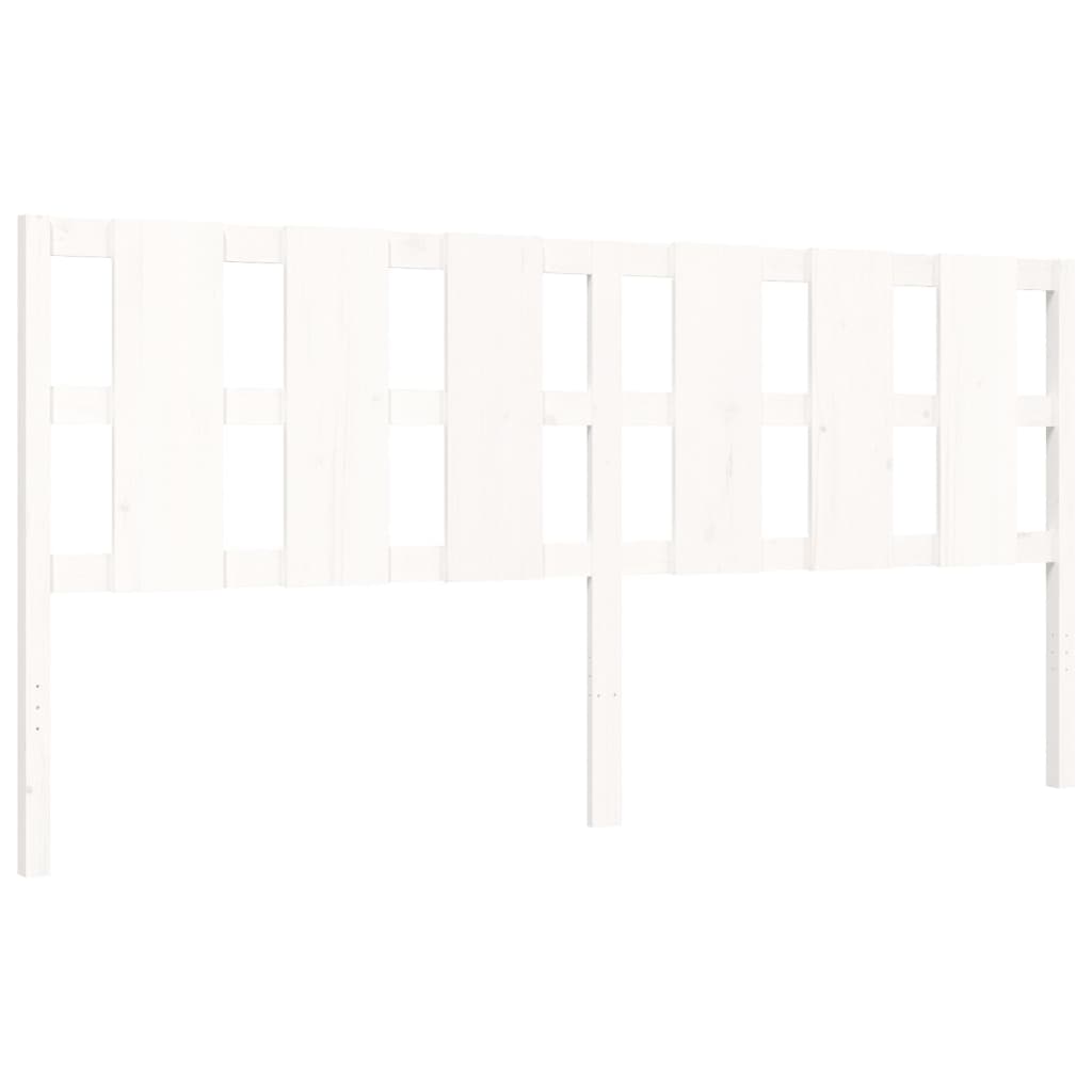 Bed Frame without Mattress White 183x203 cm King Solid Wood Pine