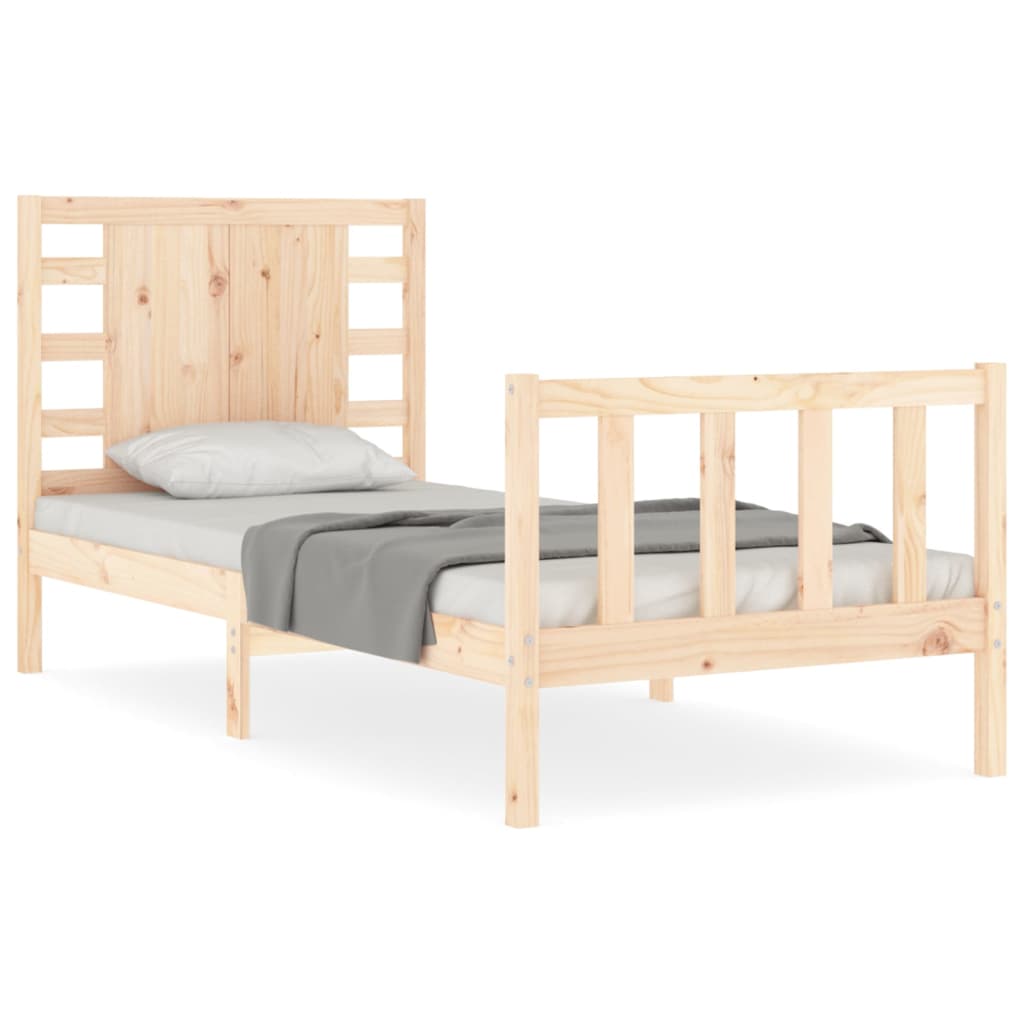 Bed Frame without Mattress 90x190 cm Solid Wood Pine