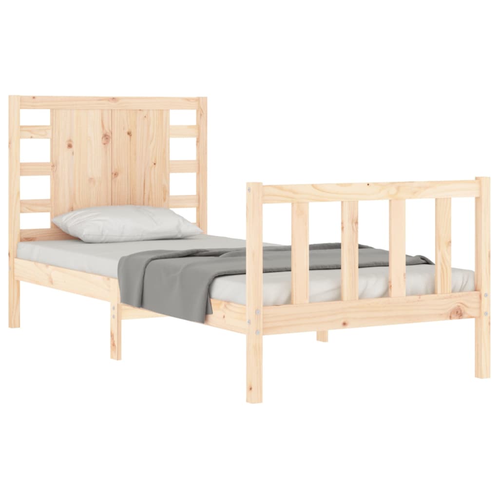 Bed Frame without Mattress 90x190 cm Solid Wood Pine
