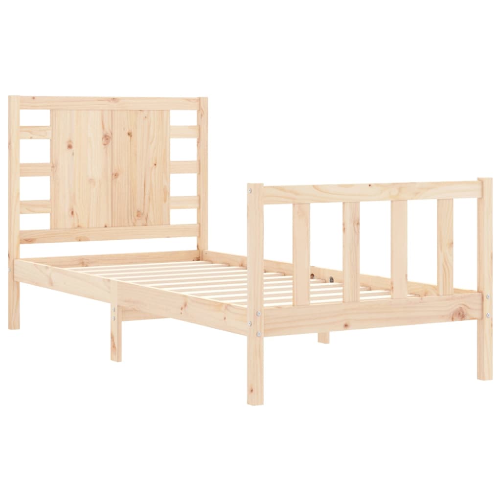 Bed Frame without Mattress 90x190 cm Solid Wood Pine