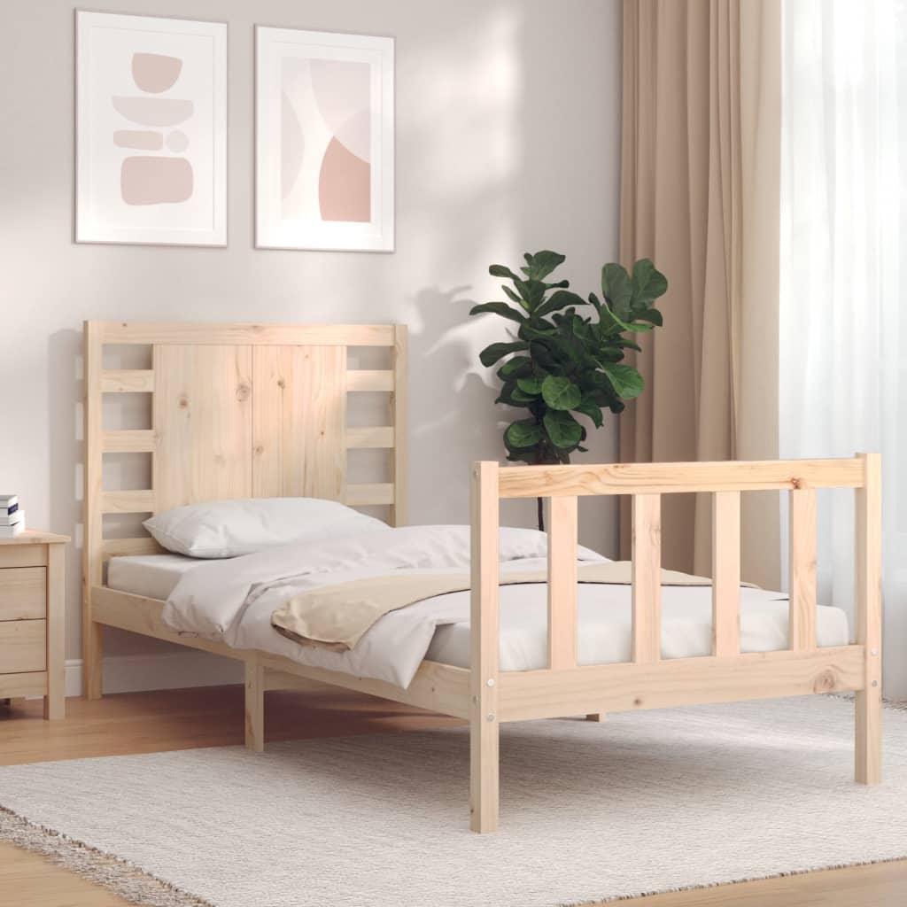 Bed Frame without Mattress 90x190 cm Solid Wood Pine