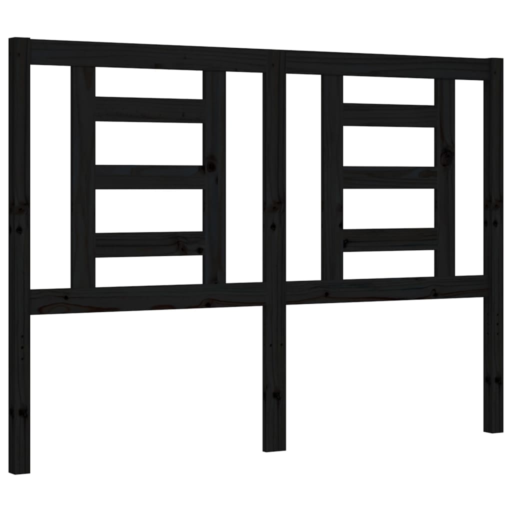 Bed Frame without Mattress Black 135x190 cm Solid Wood Pine