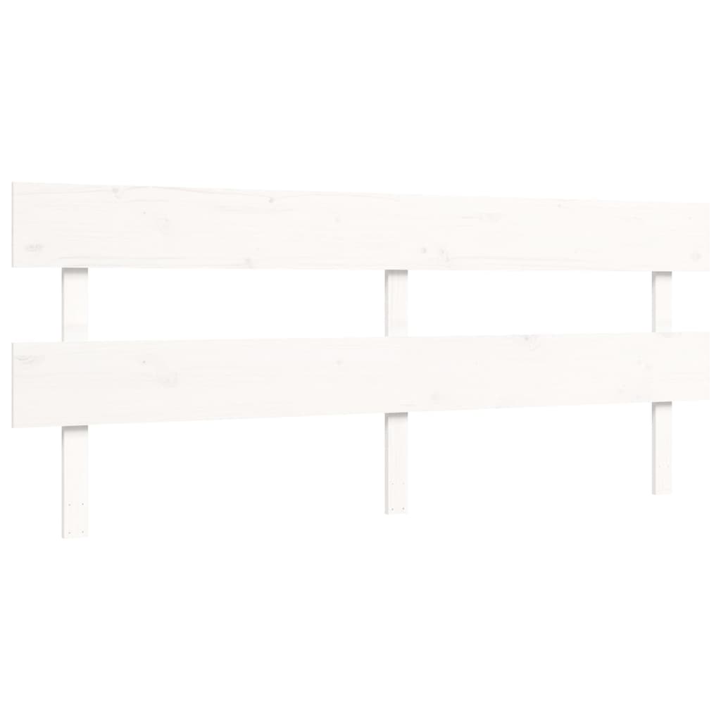 Bed Frame without Mattress White 183x203 cm King Solid Wood Pine