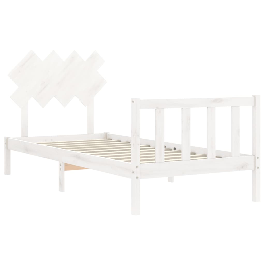 Bed Frame without Mattress White 90x190 cm Solid Wood Pine