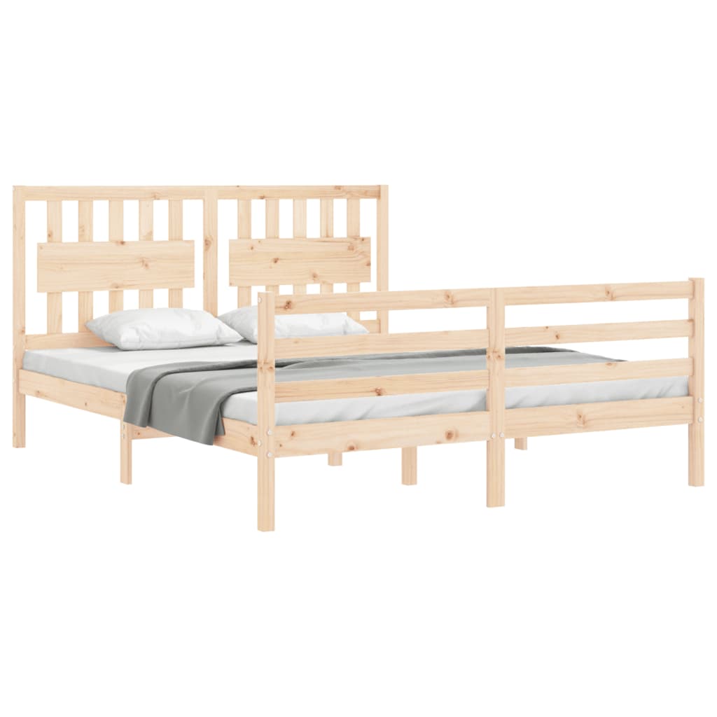 Bed Frame without Mattress 150x200 cm Solid Wood