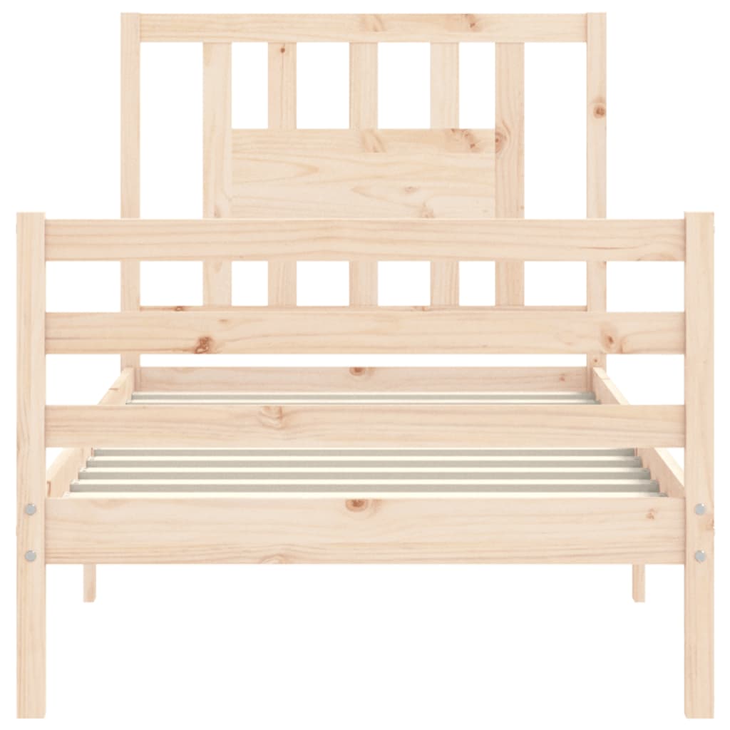 Bed Frame without Mattress 90x190 cm Solid Wood