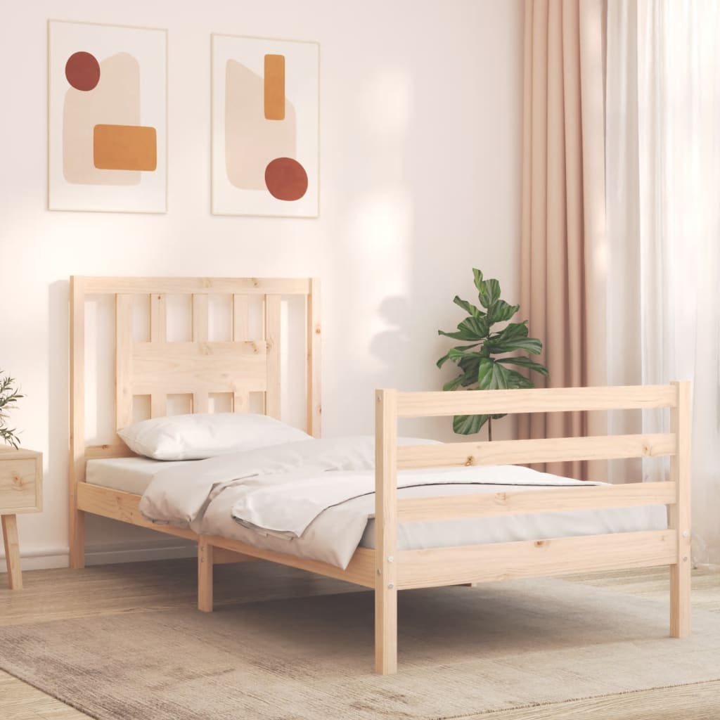Bed Frame without Mattress 90x190 cm Solid Wood