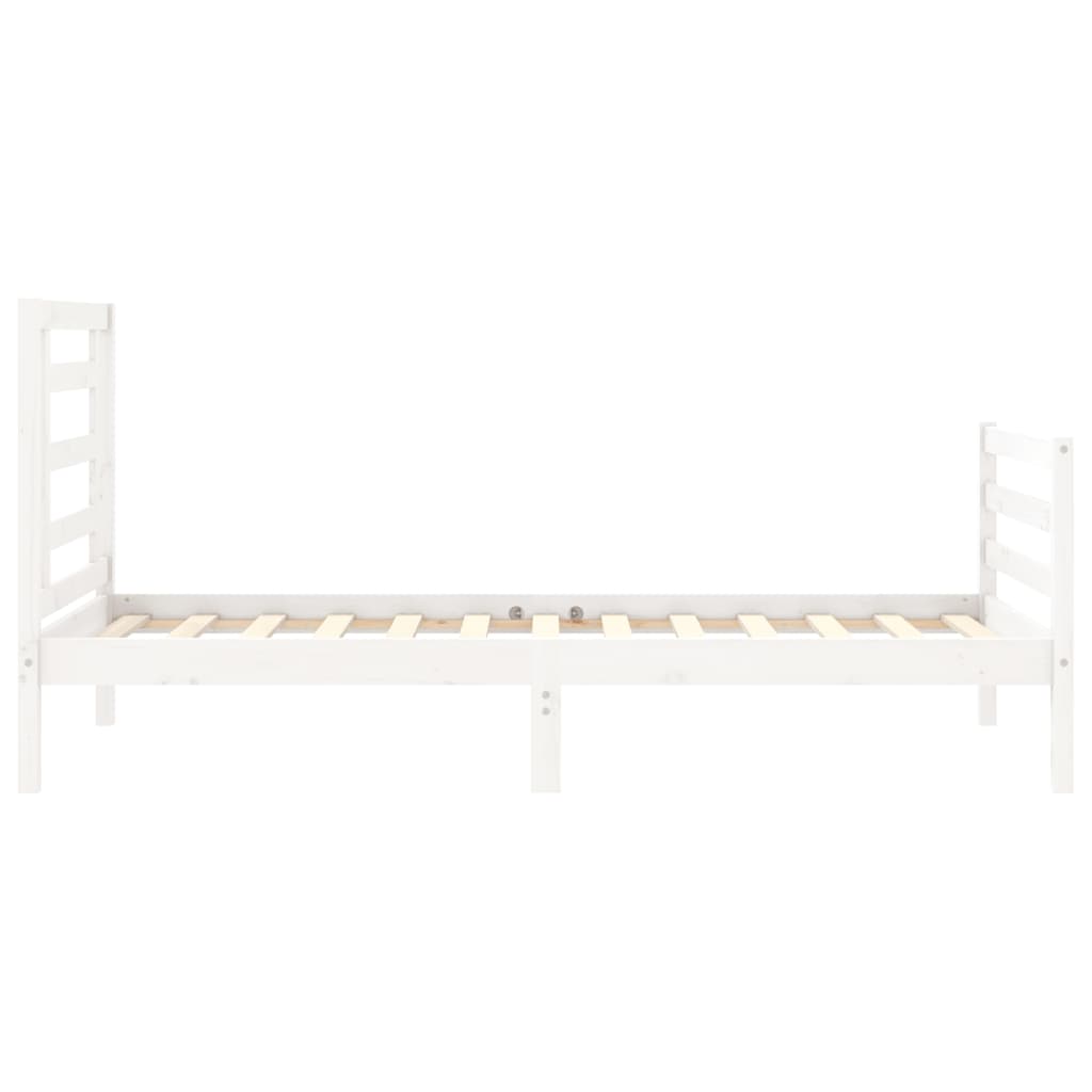 Bed Frame without Mattress White 90x190 cm Solid Wood