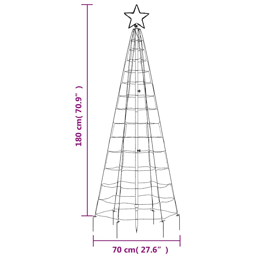 LED Christmas Tree with Spikes 220 LEDs Warm White 180 cm