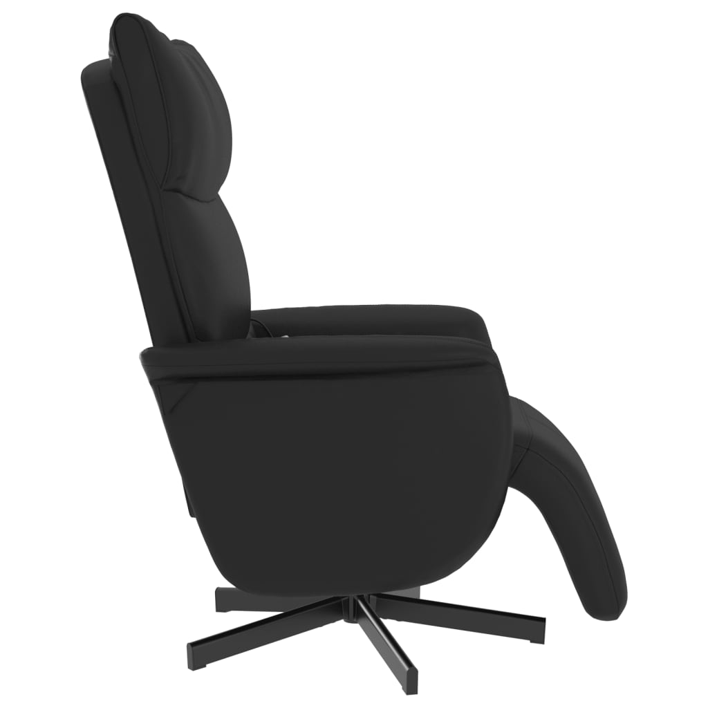 Massage Recliner Chair with Footrest Black Faux Leather